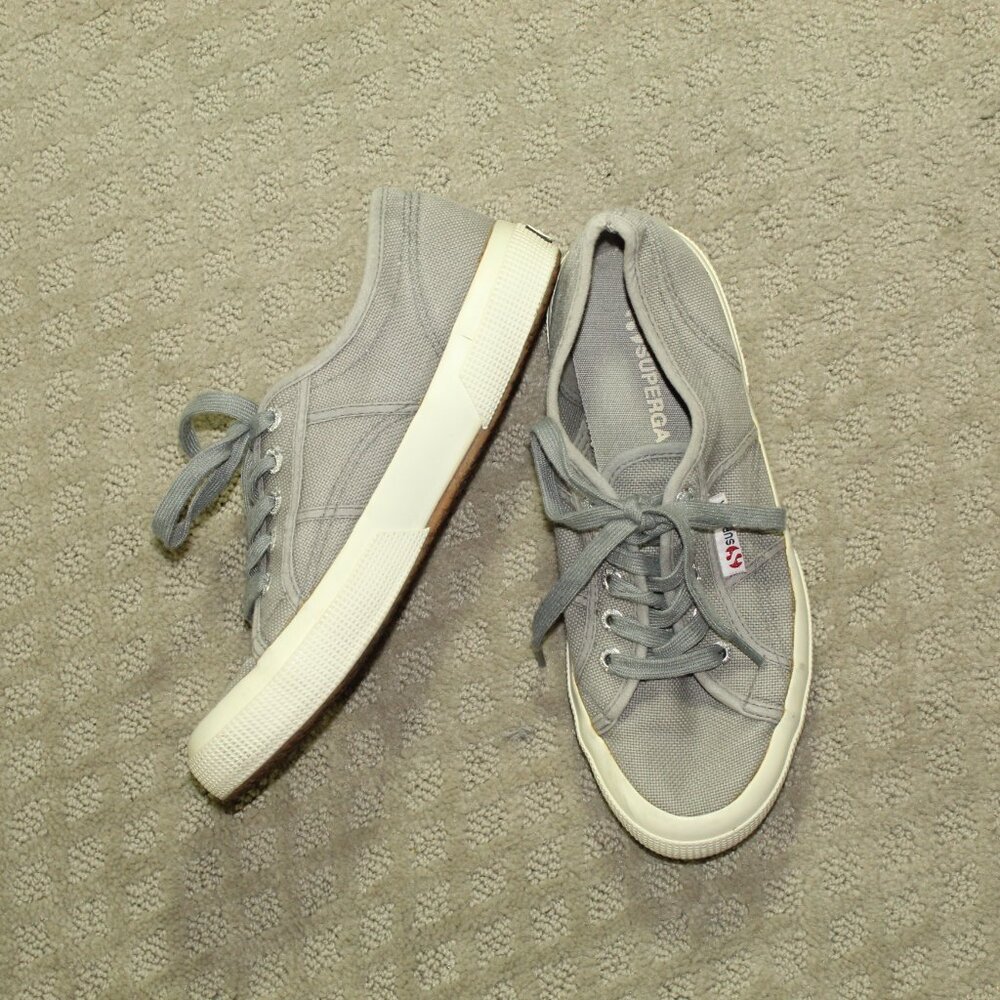Superga Cotu Classic 2750 Sneakers Grey Size 38 Women US 7.5 Lace up Canvas Gray